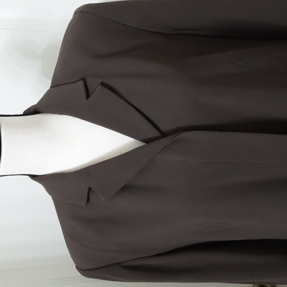 Norton McNaughton Size 14 Vintage Dark Taupe Midi Length Blazer, EUC - Picture 3 of 14